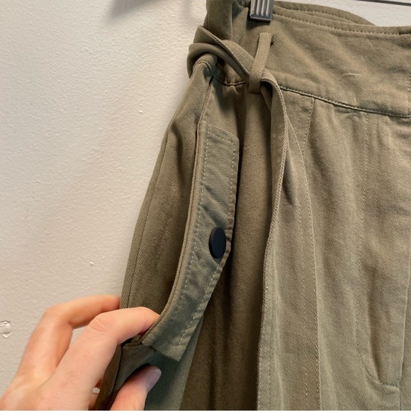 Gilli Straight Leg Women’s Pants Capri With Belt High Waisted Size M - Olive - Picture 5 of 16